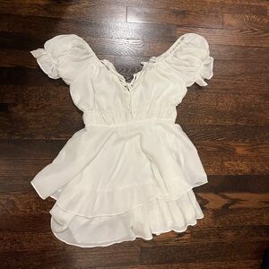 Royal NY, White Flowy/Beach Romper, Size S